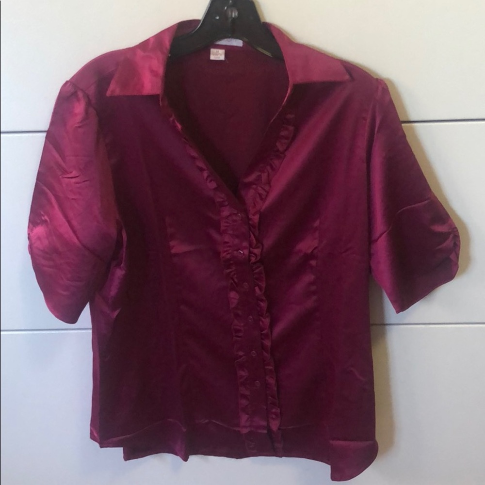 Burgundy silk top